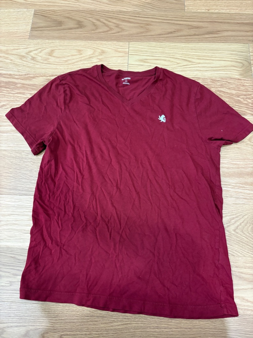 Express Men’s Wine Red V-Neck T-Shirt Size L Casual Basic Tee